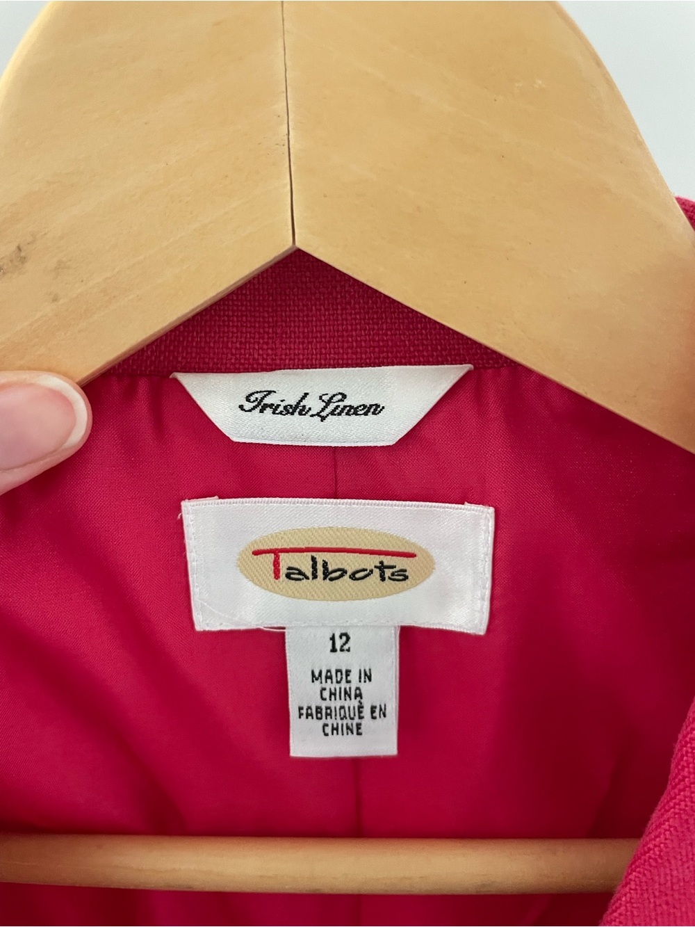 Talbots Fuchsia/Red Linen Button-Front Blazer - Picture 4 of 5
